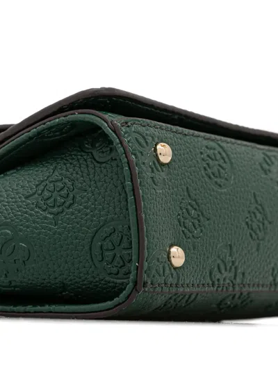 Guess Usa Cresidia Logo-plaque Crossbody Bag In Green