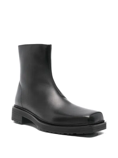 Patrizia Pepe Leather Ankle Boots In Black