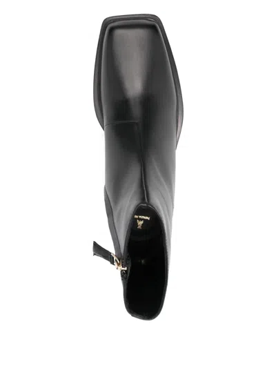 Patrizia Pepe Leather Ankle Boots In Black