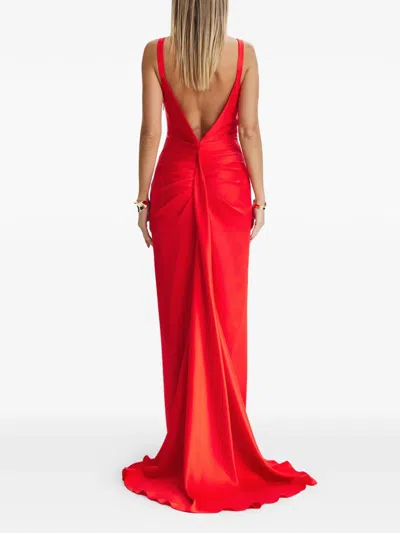 Il Volo Lavina V-neck Maxi Dress In Red