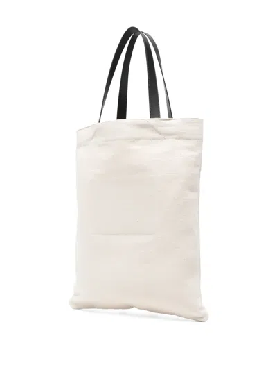 Jil Sander Medium Logo Tote Bag In Neutral