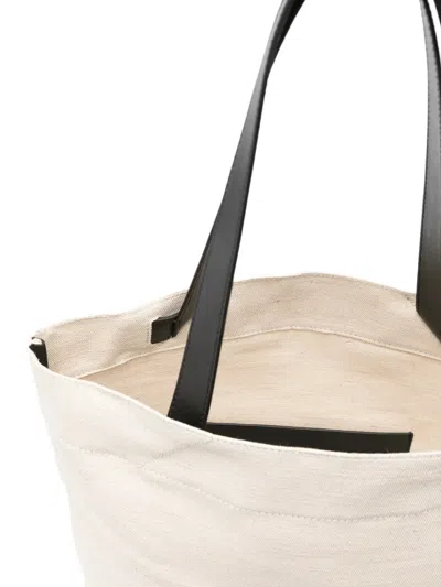 Jil Sander Medium Logo Tote Bag In Neutral