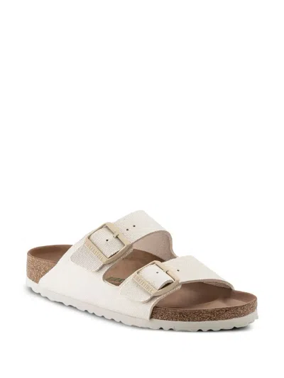 Birkenstock Arizona Vegan Canvas Slides In Neutral