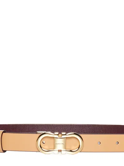 Ferragamo Women Reversible And Adjustable Gancini Belt In Brown