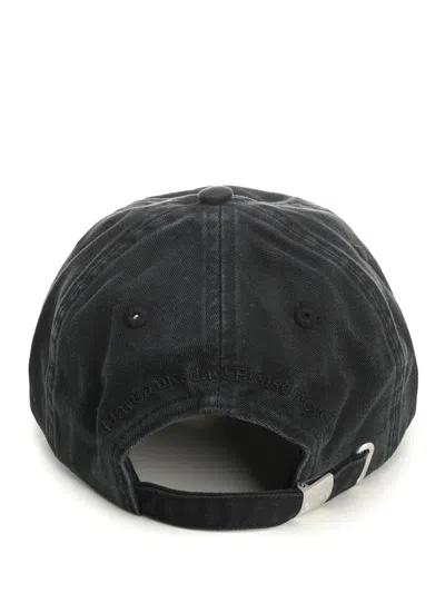 Ganni Womens Black Brand-embroidered Cotton-canvas Cap In Black