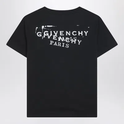 Givenchy Black Crew Neck T-shirt With Logo On Front And Back In Cotton Woman In Black