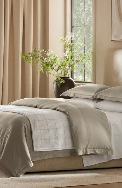 Boll & Branch Percale Hemmed 300 Thread Count Duvet Cover & Shams Set In Brown
