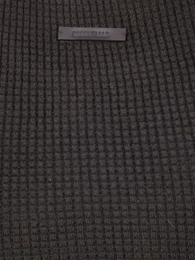 Essentials Waffle-knit Top In Black