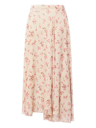 Isabel Marant Étoile Lycia Floral-pattern Midi Skirt In Neutral