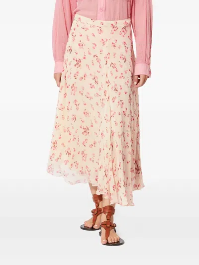 Isabel Marant Étoile Lycia Floral-pattern Midi Skirt In Neutral