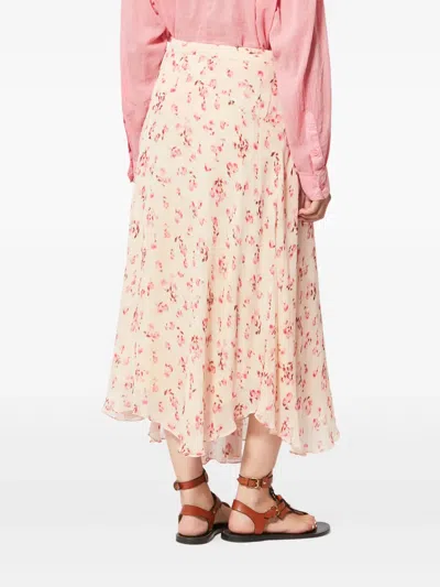 Isabel Marant Étoile Lycia Floral-pattern Midi Skirt In Neutral