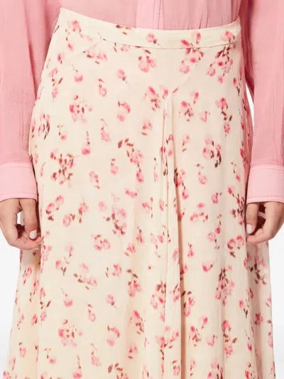 Isabel Marant Étoile Lycia Floral-pattern Midi Skirt In Neutral