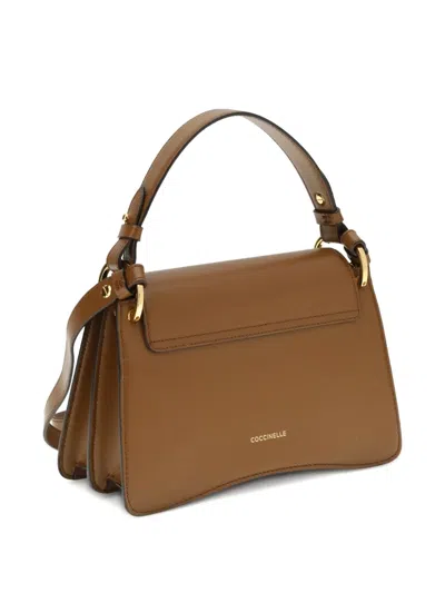 Coccinelle Brown Calf Leather Bos Taurus Handbag In Brown