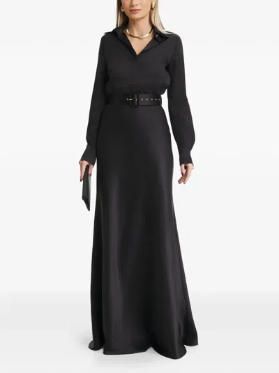 Il Volo Kate Belted Maxi Dress In Black