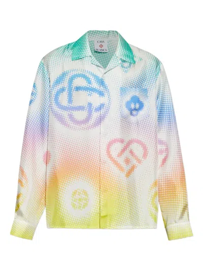 Casablanca Halftone Repeats Logo Shirt In Multi