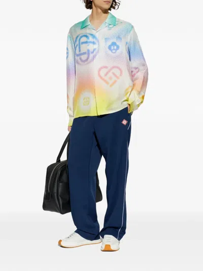 Casablanca Halftone Repeats Logo Shirt In Multi