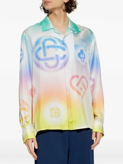 Casablanca Halftone Repeats Logo Shirt In Multi