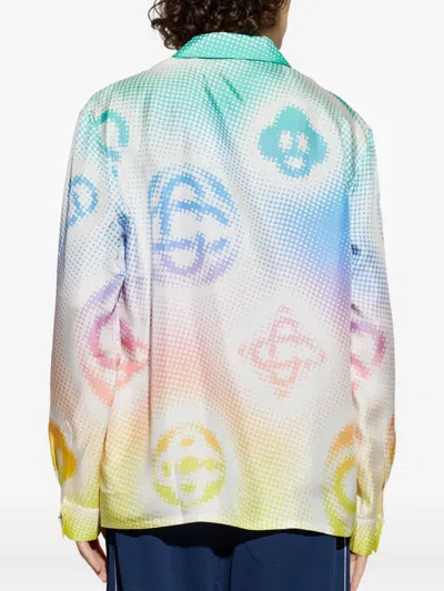 Casablanca Halftone Repeats Logo Shirt In Multi