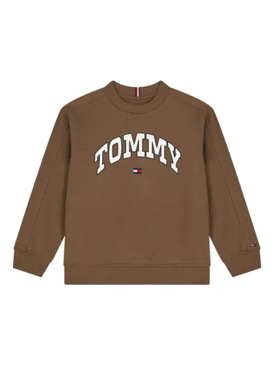 Tommy Hilfiger Junior Logo Sweatshirt In Brown