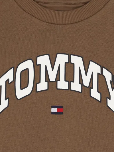 Tommy Hilfiger Junior Logo Sweatshirt In Brown
