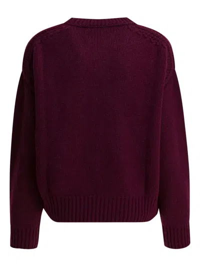 Sa Su Phi Cable-knit Cashmere Sweater In Red