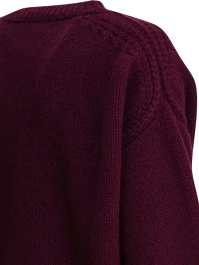 Sa Su Phi Cable-knit Cashmere Sweater In Red