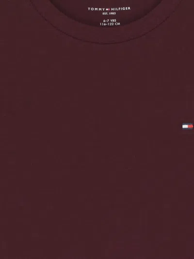 Tommy Hilfiger Junior Logo Cotton T-shirt In Red