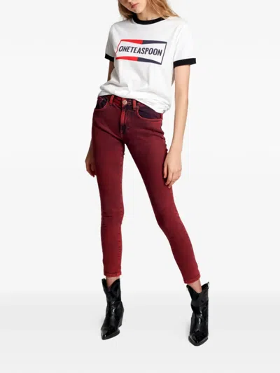 One Teaspoon Pistol Red Jeans In Red