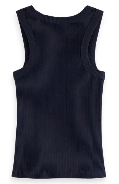 Scotch & Soda Kids' Cotton Rib Tank In Blue