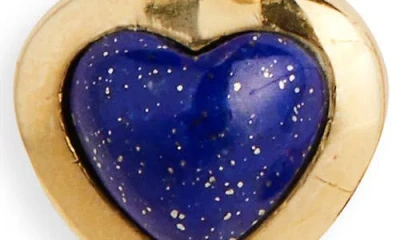 Established Stone Heart Huggie Drop Earrings In Gold