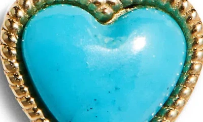 Established Stone Heart Stud Earrings In Blue