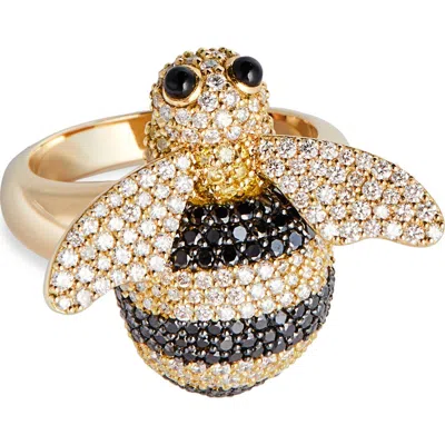 Grace Winfrey Honey Bee Diamond Pavé Ring In Multi