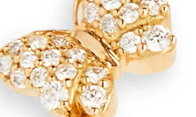 Grace Winfrey Butterfly Garden Pavé Diamond Hoop Earrings In Gold