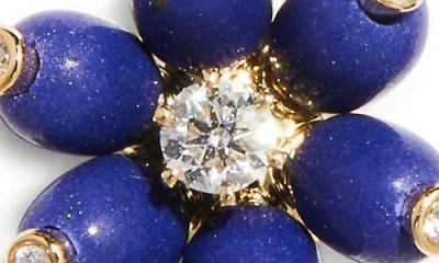 Grace Winfrey Cactus Diamond Flower Stud Earrings In Purple