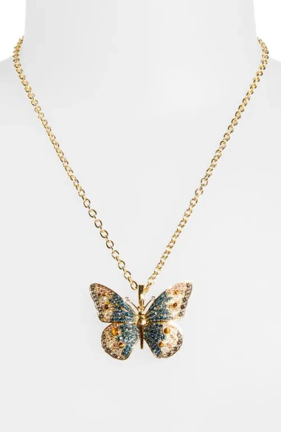 Grace Winfrey Buckeye Butterfly Pendant Necklace In Gold