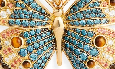 Grace Winfrey Buckeye Butterfly Pendant Necklace In Gold