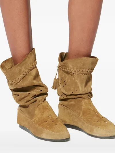 Isabel Marant Braided Tassel Welky Boots In Brown