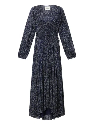 Isabel Marant Étoile Briane Polka-dot Midi Dress In Blue