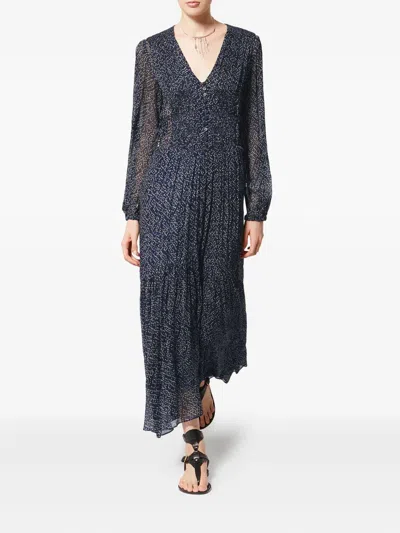 Isabel Marant Étoile Briane Polka-dot Midi Dress In Blue