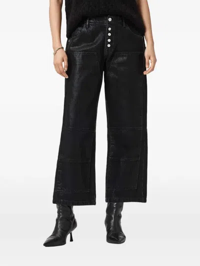 Allsaints Tay Wide Leg Carpenter Jeans In Black