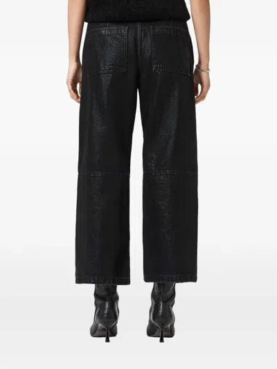 Allsaints Tay Wide Leg Carpenter Jeans In Black