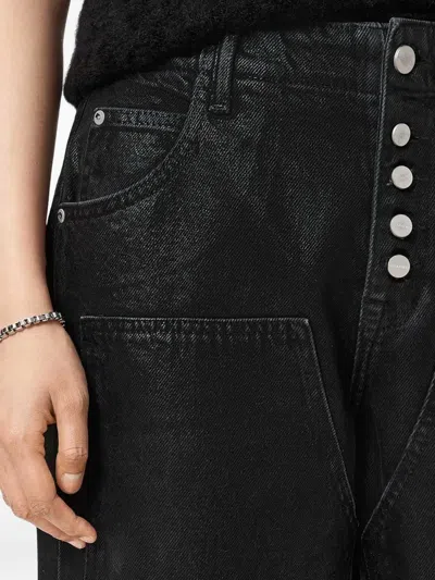 Allsaints Tay Wide Leg Carpenter Jeans In Black