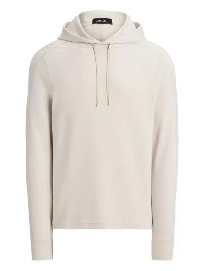 Polo Ralph Lauren Waffle-knit Drawstring Hoodie In Neutral