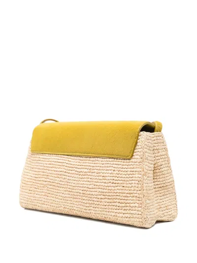 Khaite Audrey Raffia Cross Body Bag In Yellow