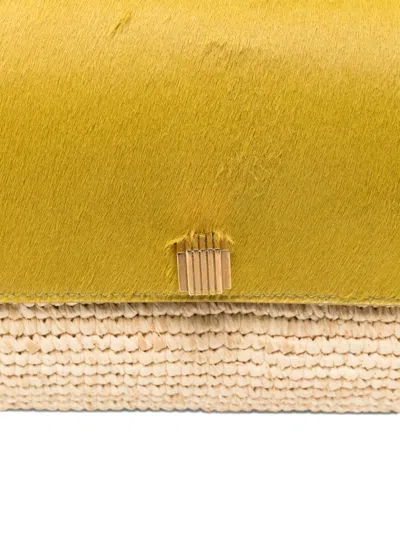 Khaite Audrey Raffia Cross Body Bag In Yellow