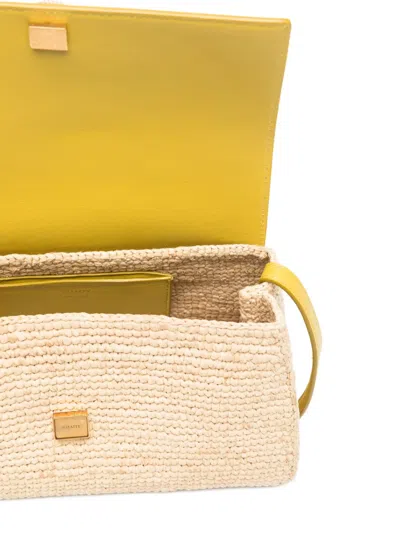 Khaite Audrey Raffia Cross Body Bag In Yellow