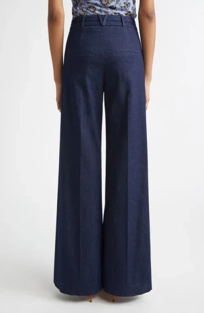 Veronica Beard Crue Wide Leg Jeans In Blue