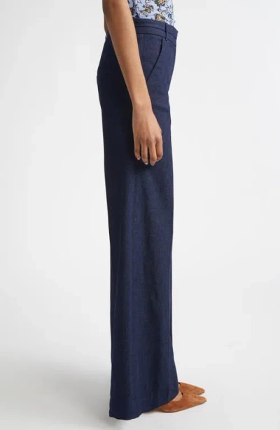Veronica Beard Crue Wide Leg Jeans In Blue