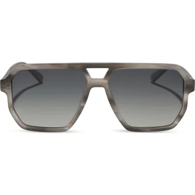 Diff Cameron 57mm Polarized Navigator Sunglasses In Gray