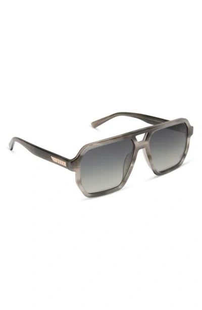 Diff Cameron 57mm Polarized Navigator Sunglasses In Gray